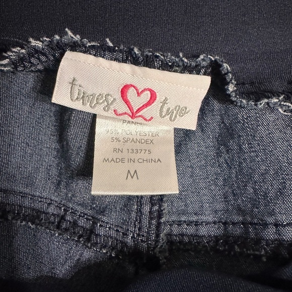Times Two Dark Blue Denim Maternity Jeans with Soft Stretchy Belly Band, med m1 - Picture 4 of 4